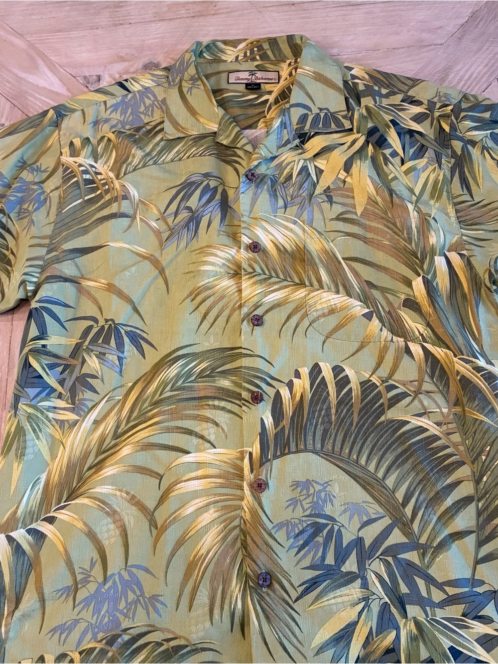 Tommy Bahama Green Palm & Bamboo Print Short-Sleeve Shirt